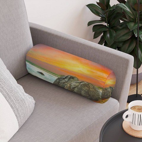 Тканевая подушка для дивана «Камни на закате» вид 4