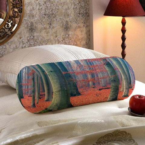 Декоративная вытянутая подушка «Деревья в осеннем лесу» вид 5