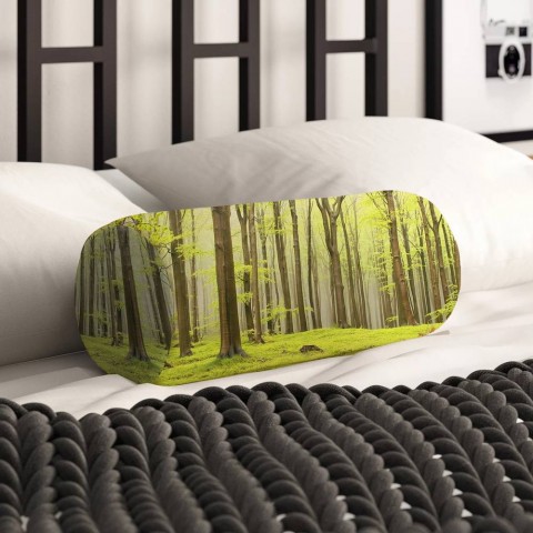 Декоративная вытянутая подушка «Зеленый лес» вид 2