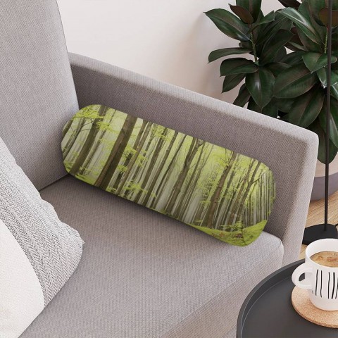Декоративная вытянутая подушка «Зеленый лес» вид 4