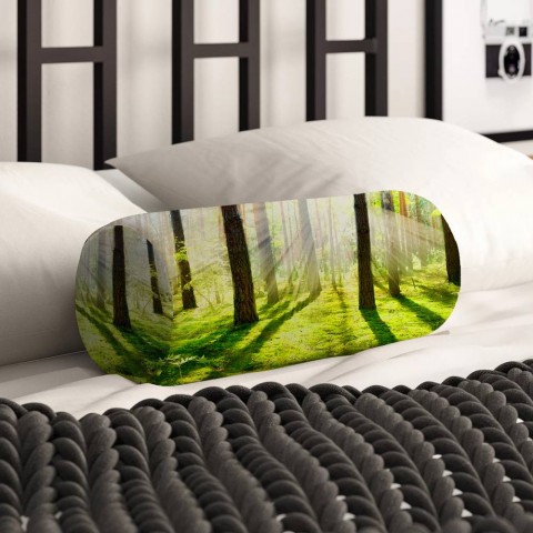 Декоративная круглая подушка «Солнечный лес» вид 2