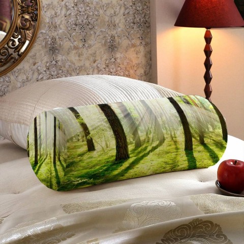 Декоративная круглая подушка «Солнечный лес» вид 5