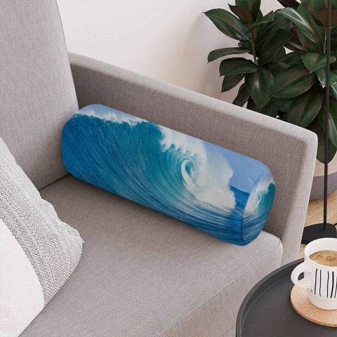 Декоративная подушка колбаска «Море» вид 4