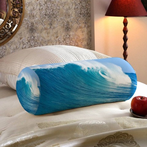 Декоративная подушка колбаска «Море» вид 5