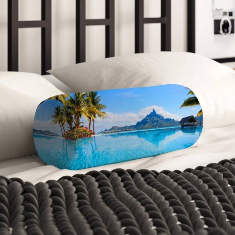Декоративная подушка подголовник «Пейзаж на Мальдивах» вид 2