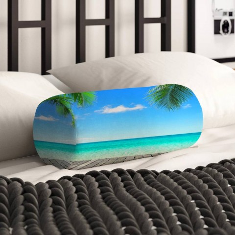 Декоративная вытянутая подушка «Терраса у моря» вид 2