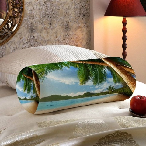 Интерьерная вытянутая подушка «Пальмы у океана» вид 5
