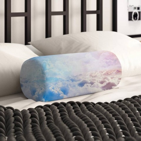 Декоративная подушка валик «Солнце над облаками» вид 2