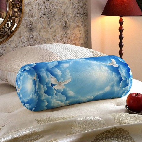 Интерьерная подушка-валик «Голуби в небе» вид 5