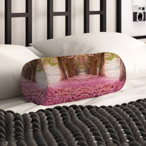 Интерьерная подушка-валик «Аллея сакуры» вид 2