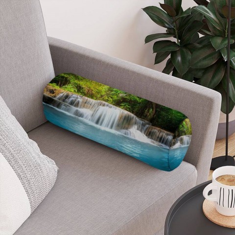 Декоративная подушка для дивана «Водопад с голубой водой» вид 4