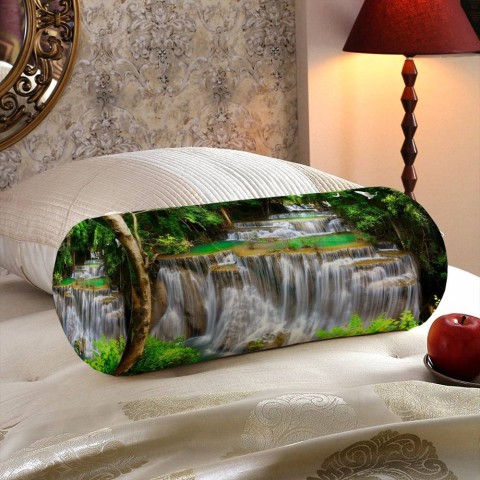 Декоративная подушка подголовник «Водопад с журавлями» вид 5