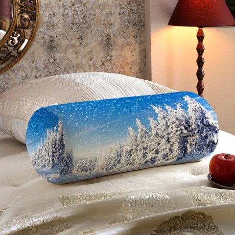 Тканевая подушка в форме валика «Зимний пейзаж» вид 5