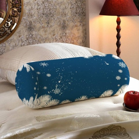 Декоративная подушка-валик «Снежные еловые ветви» вид 5