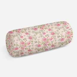 3D подушка-валик «Винтажный узор с розами»