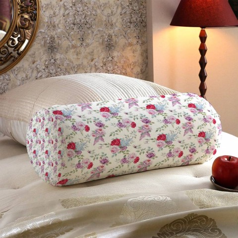 Декоративная подушка в форме валика «Розы с сиренью» вид 5