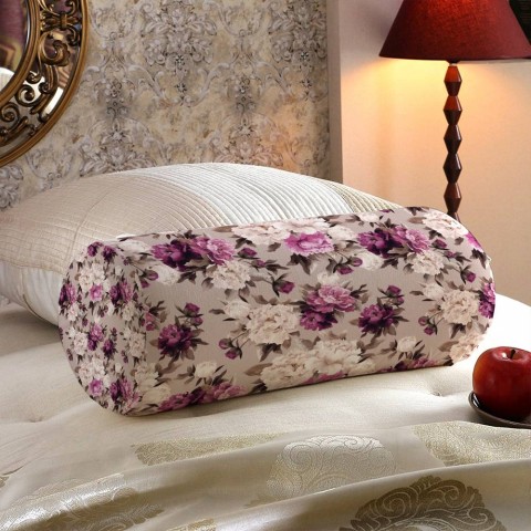 Интерьерная подушка в форме валика «Узор с пионами» вид 5
