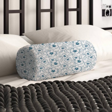 Декоративная подушка в форме валика «Цветочный контур» вид 2