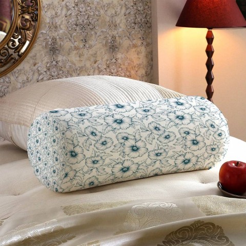 Декоративная подушка в форме валика «Цветочный контур» вид 5