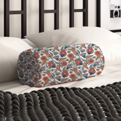 Декоративная подушка для дивана «Цветы с орнаментом» вид 2