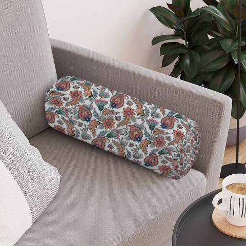 Декоративная подушка для дивана «Цветы с орнаментом» вид 4