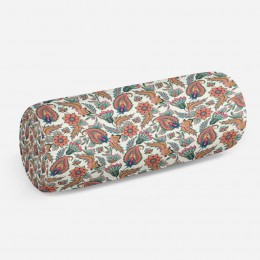3D подушка-валик «Цветы с орнаментом»