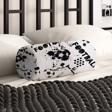 Интерьерная подушка для дивана «Футбольный узор с кляксами» вид 2