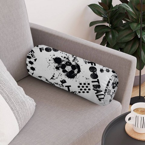 Интерьерная подушка для дивана «Футбольный узор с кляксами» вид 4