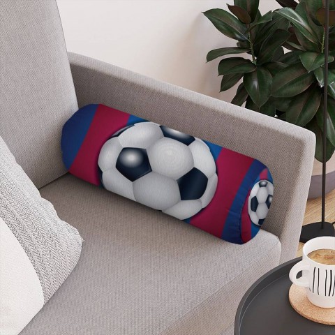 Декоративная подушка валик «Мяч на полосах» вид 4