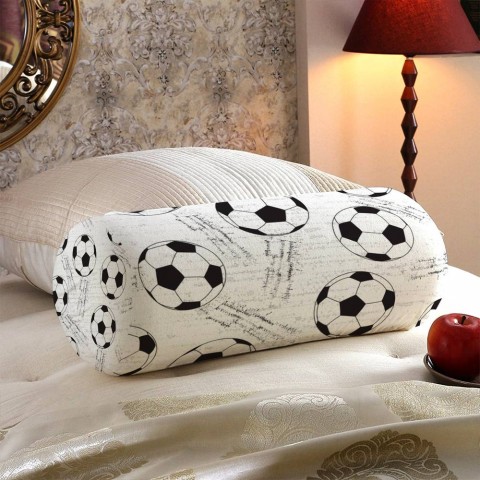 Интерьерная подушка колбаска «Узор из футбольных мячей» вид 5