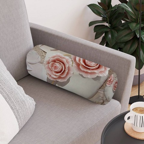 Декоративная подушка для дивана «Объемная композиция с бутонами роз» вид 4