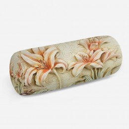 3D подушка-валик «Лилии под каменную фреску»