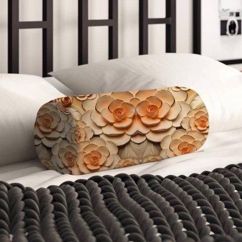 Тканевая вытянутая подушка «Розы с тиснением под керамику» вид 2