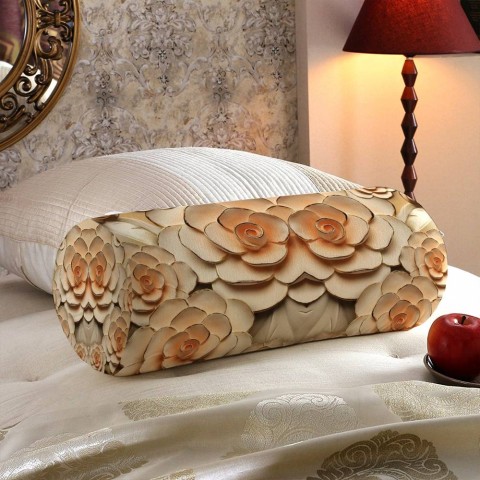 Тканевая вытянутая подушка «Розы с тиснением под керамику» вид 5