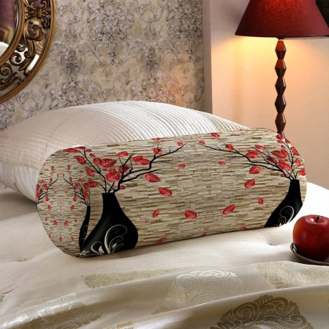 Интерьерная подушка в форме валика «Вазы на декоративном камне» вид 5