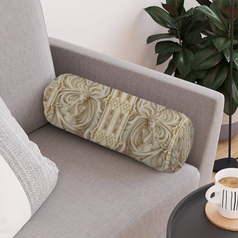 Декоративная подушка валик «Рельефные девушки с орнаментом» вид 4