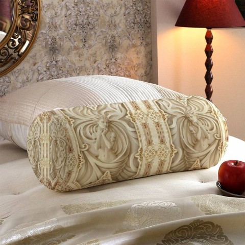 Декоративная подушка валик «Рельефные девушки с орнаментом» вид 5