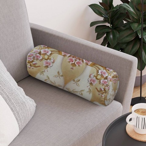 Декоративная подушка-валик «Вазы с орхидеями» вид 4