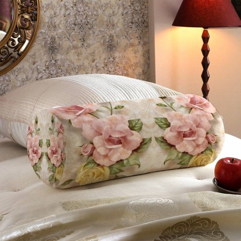 Интерьерная круглая подушка «Объемные розы под мрамор» вид 5