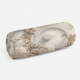 3D подушка-валик «Объемные круги с цветочным узором»