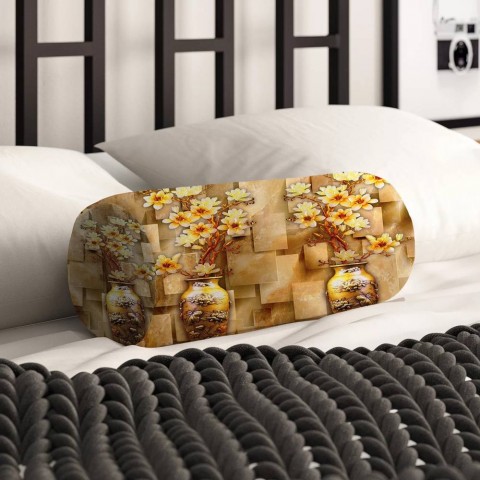 Декоративная подушка для дивана «Объемные китайские вазы» вид 2