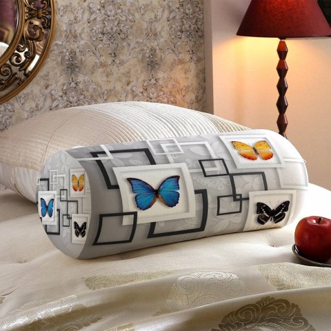 Декоративная подушка в форме валика «Коллекция бабочек» вид 5