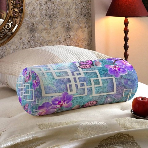Декоративная подушка-валик «Современная композиция с орхидеями» вид 5