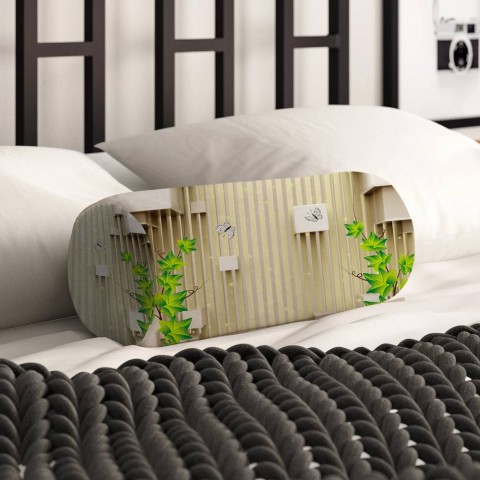 Интерьерная вытянутая подушка «Объемные кубы» вид 2