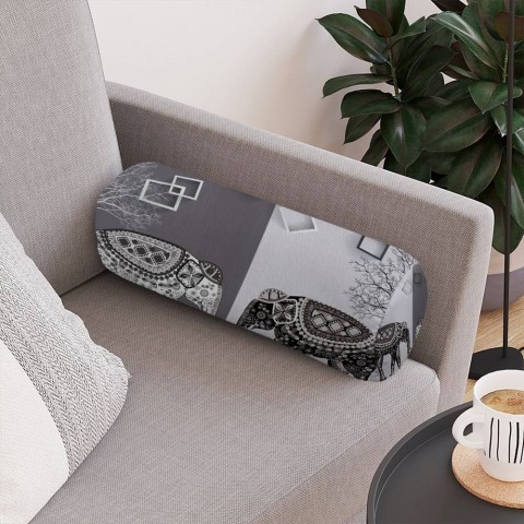 Тканевая подушка «Слоны в стиле модерн» вид 4