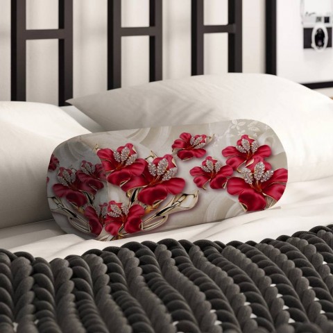 Тканевая подушка для дивана «Драгоценные лилии» вид 2