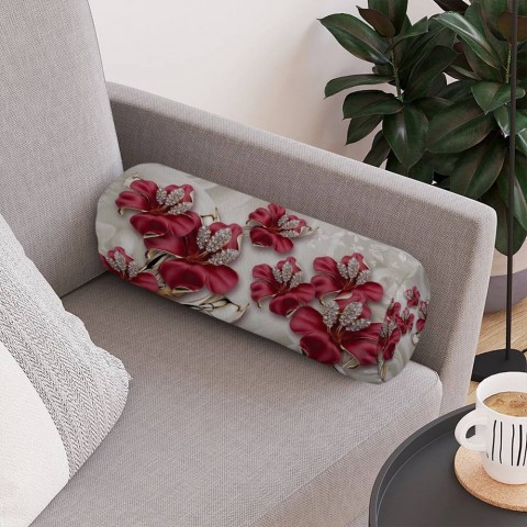 Тканевая подушка для дивана «Драгоценные лилии» вид 4