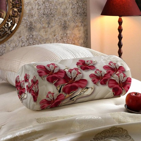 Тканевая подушка для дивана «Драгоценные лилии» вид 5