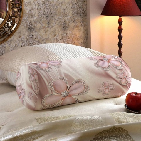 Интерьерная подушка «Клевер с бриллиантами в нежно-розовых тонах» вид 5