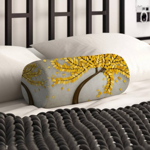 Декоративная подушка колбаска «Осеннее дерево»